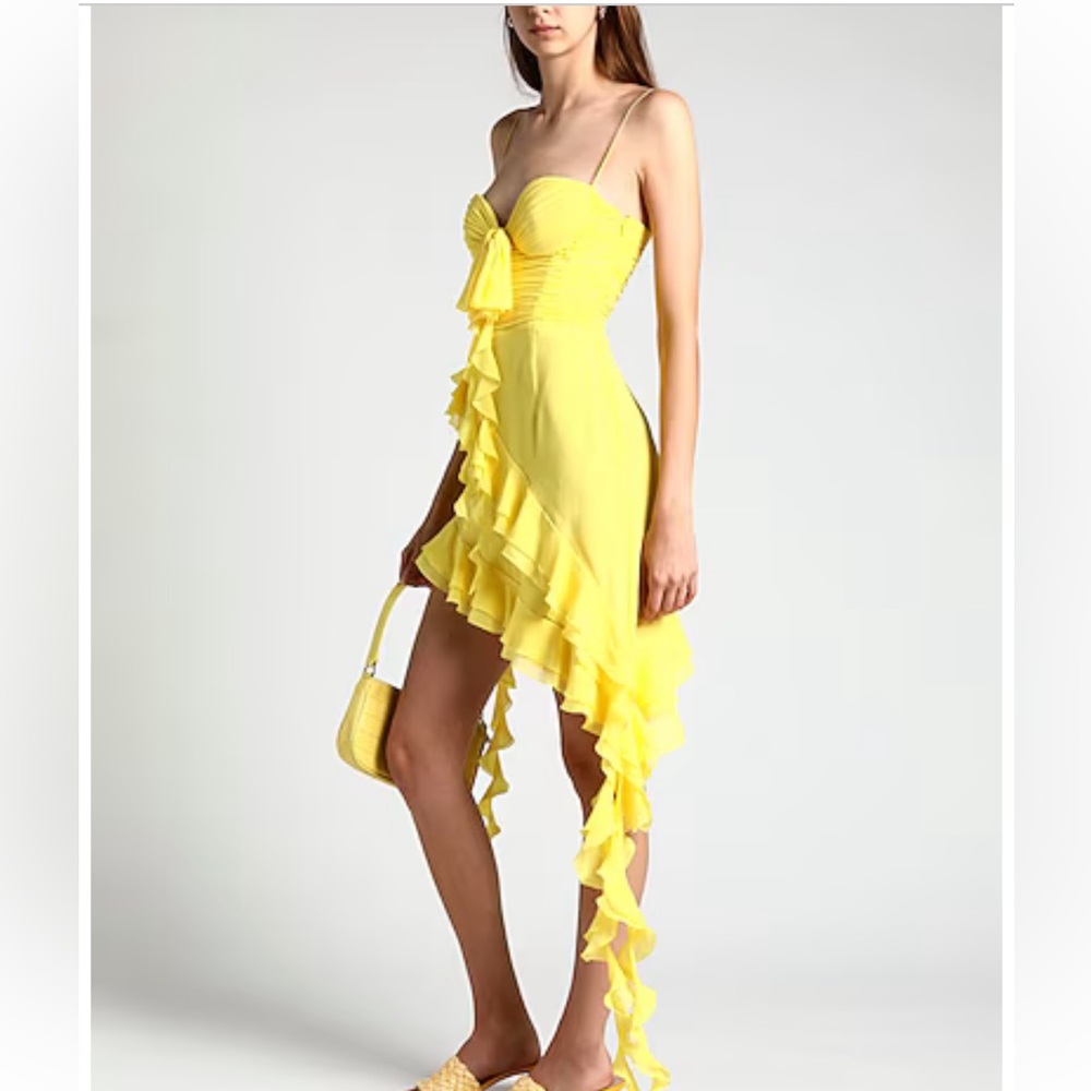 ๐ ALESSANDRA RICH Strapless Ruffled Asymmetric Dress ๐ NWT - Picture 4 of 15